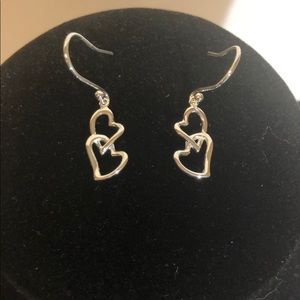 🆕 Sterling silver double heart earrings